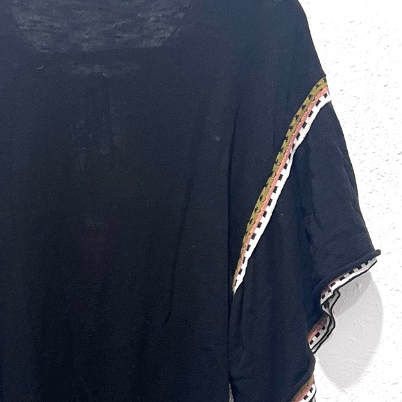 Zara Black Knit Dress with Multicolor Trim L - Picture 8 of 10